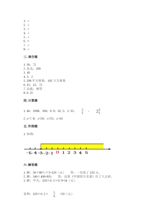 冀教版六年级下册数学 期末检测卷附答案（a卷）.docx