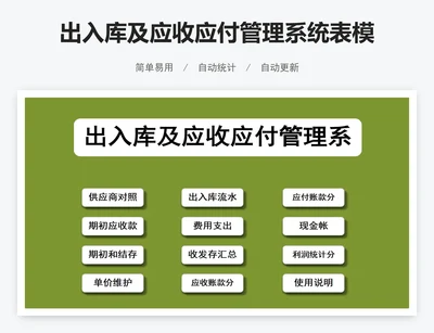 出入库及应收应付管理系统表模版