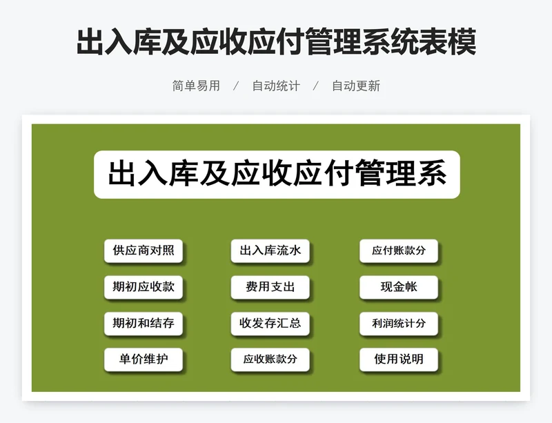 出入库及应收应付管理系统表模版