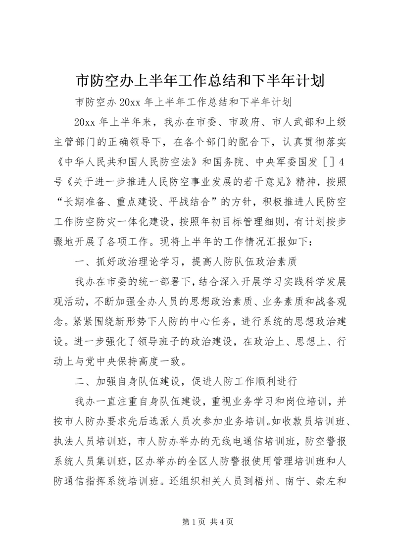 市防空办上半年工作总结和下半年计划.docx