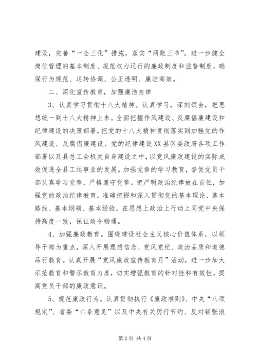 总工会党风廉政建设工作要点.docx