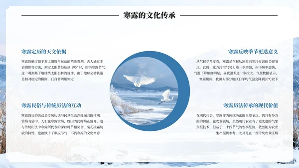 蓝色古风中国二十四节气寒露节气PPT模板
