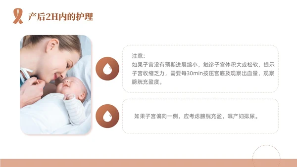 粉色简约线条风产后护理培训医学妇产科PPT