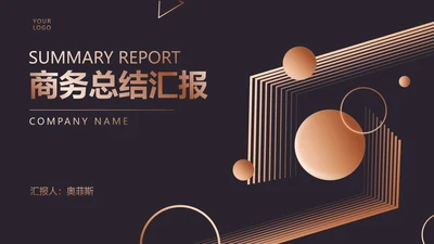 奢华商务线性空间总结汇报PPT模板