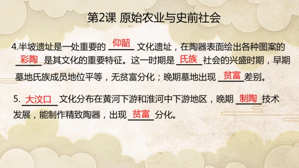 第一单元 史前时期：原始社会与中华文明的起源  单元复习课件（20张PPT）