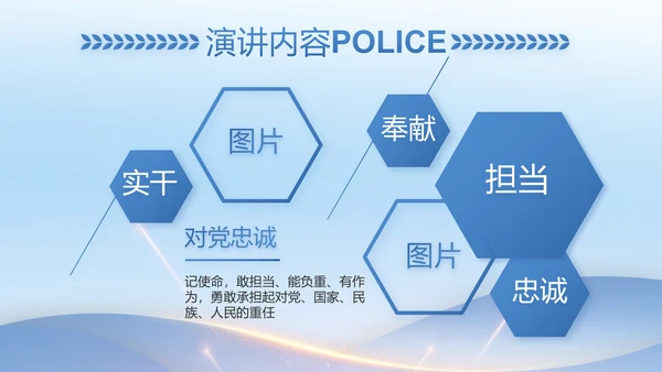 蓝色大气公安机关年终工作总结动态PPT