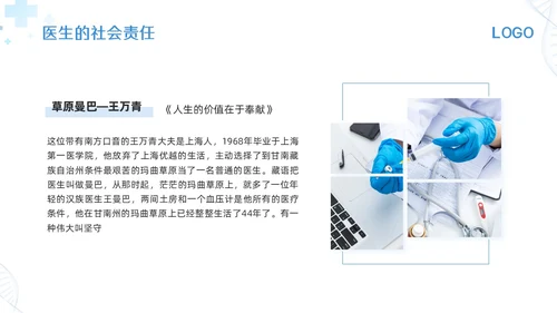 蓝色简约医生职业道德培训PPT模板宣传PPT动态PPT