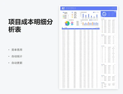 项目成本明细分析表