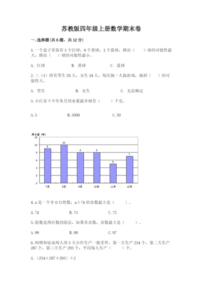 苏教版四年级上册数学期末卷（网校专用）word版.docx