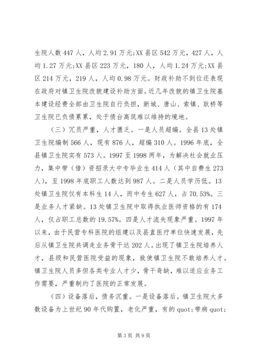 县镇卫生院发展情况的调研报告.docx