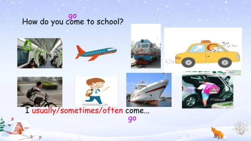 Unit 2 Ways to go to school 单元复习  课件(共40张PPT)