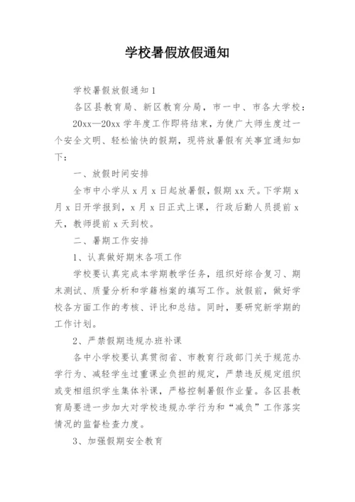 学校暑假放假通知.docx