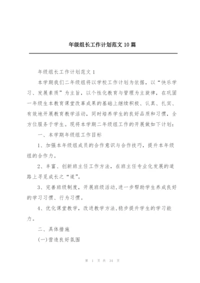 年级组长工作计划范文10篇.docx