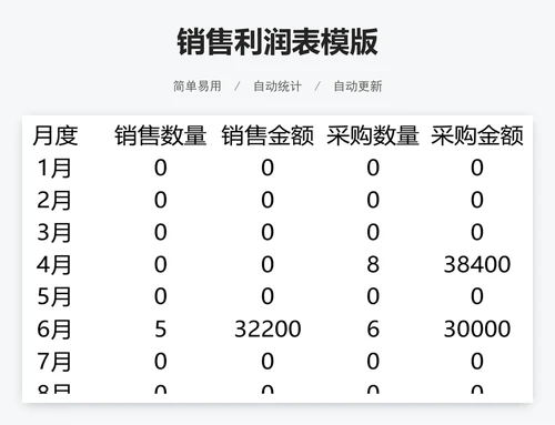 销售利润表模版