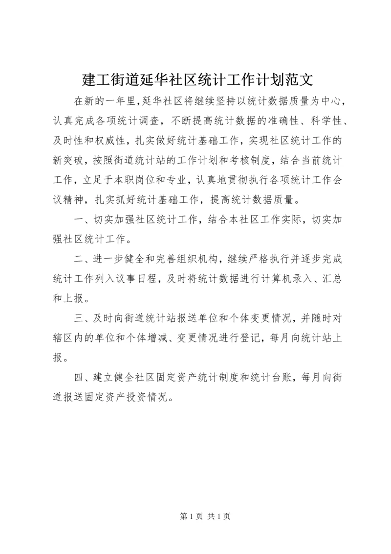 建工街道延华社区统计工作计划范文.docx