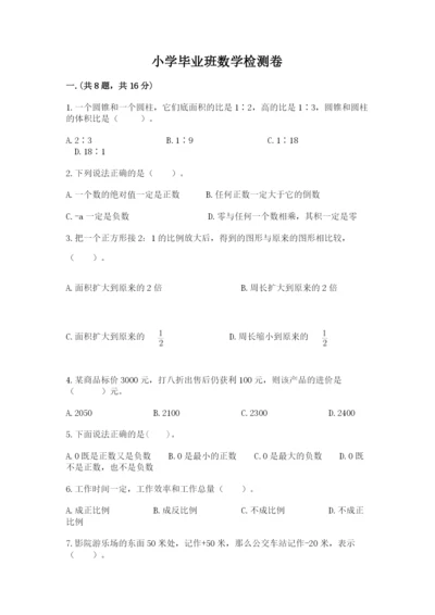 小学毕业班数学检测卷及完整答案一套.docx