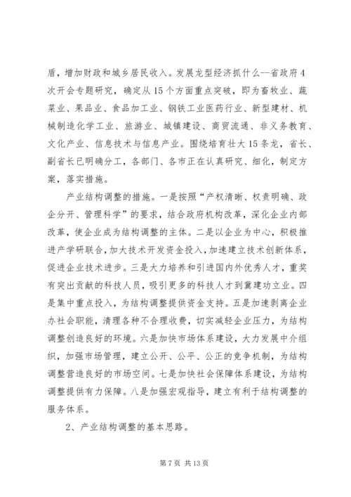 产业结构调控考察汇报.docx