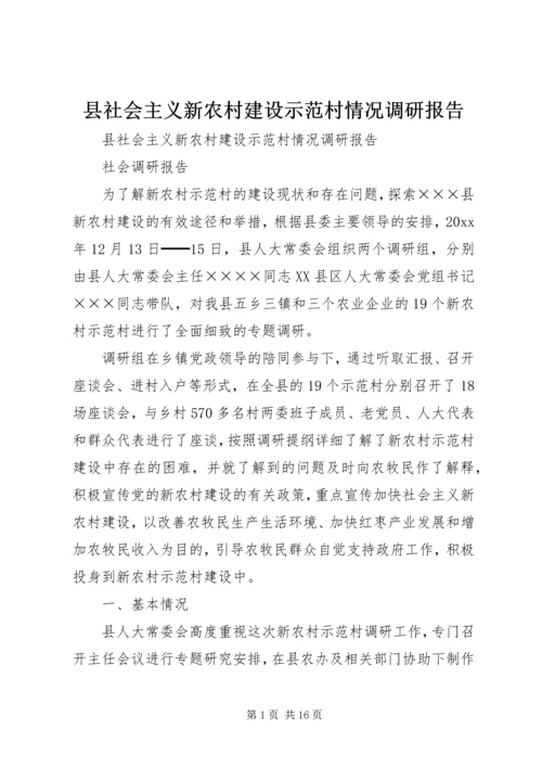 县社会主义新农村建设示范村情况调研报告 (3).docx