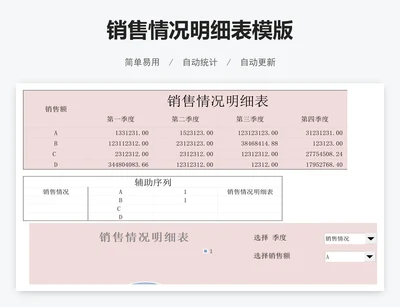 销售情况明细表模版