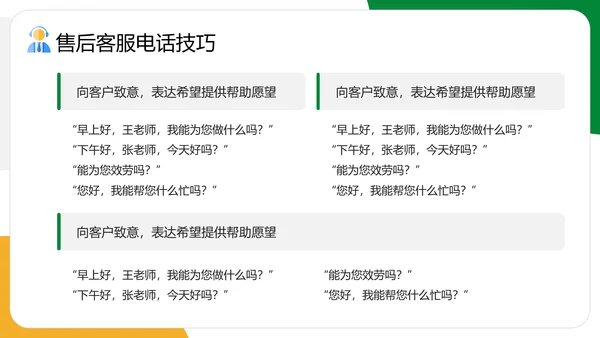 企业售后客服话术话务员培训PPT模板