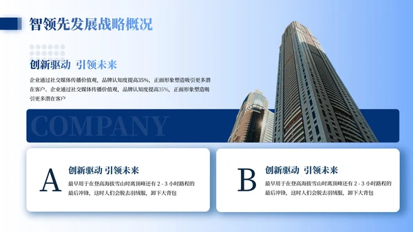 蓝色商务风企业汇报PPT模板