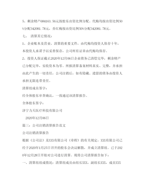 2022公司清算报告范本.docx