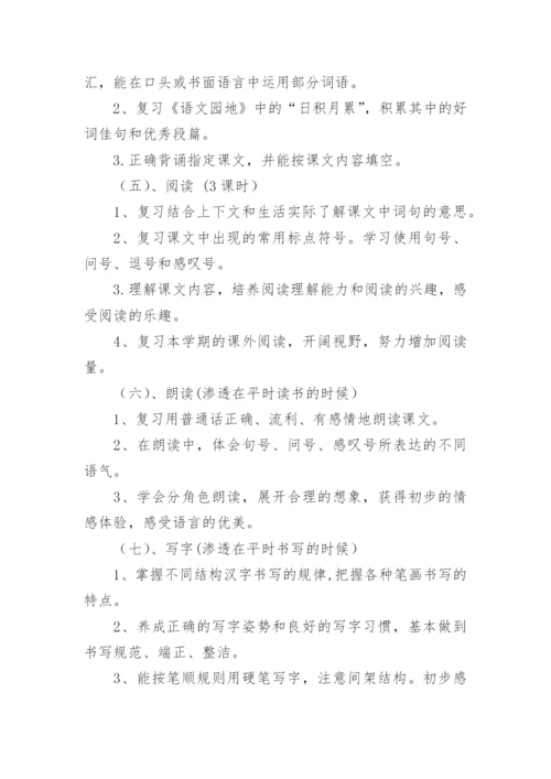 小学语文期末复习计划.docx