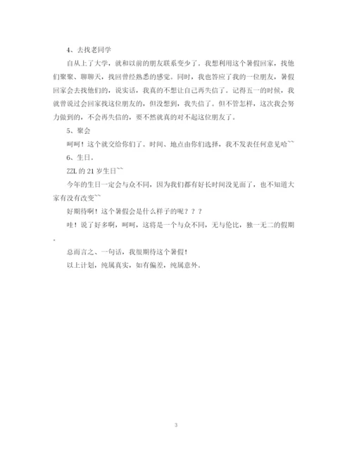 精编之暑假计划书怎么写.docx