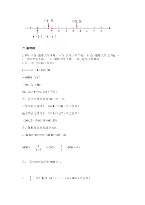 上虞市六年级下册数学期末测试卷（能力提升）.docx
