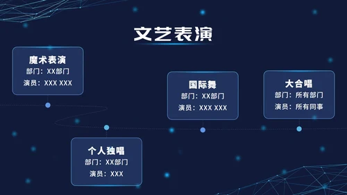 蓝色科技风年会ppt模板