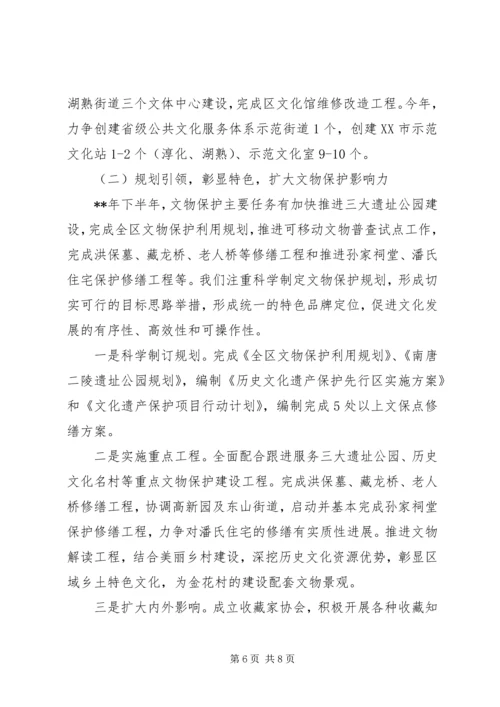 文广局上半年工作总结和下半年工作安排 (2).docx