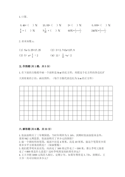 人教版六年级下册数学期末测试卷（典优）word版.docx