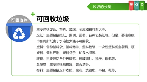 垃圾分类处理环保节能减排再生能源PPT模板