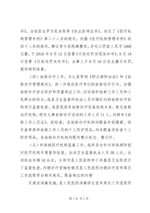 医疗卫生监督工作汇报.docx