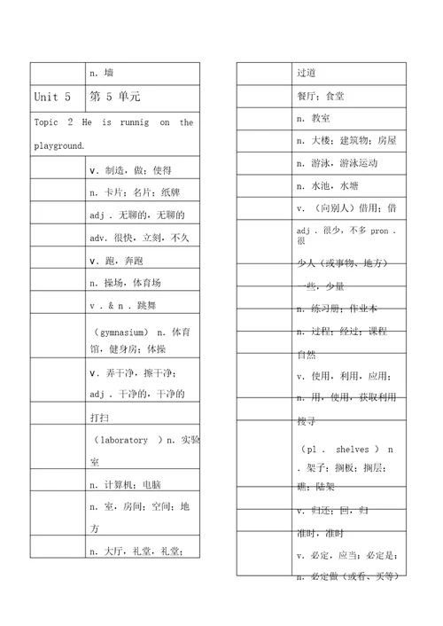 仁爱七年级下册英语单词背诵用