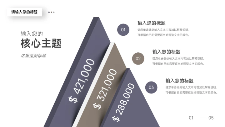 蓝色高端商务风蓝金年终总结汇报PPT模板