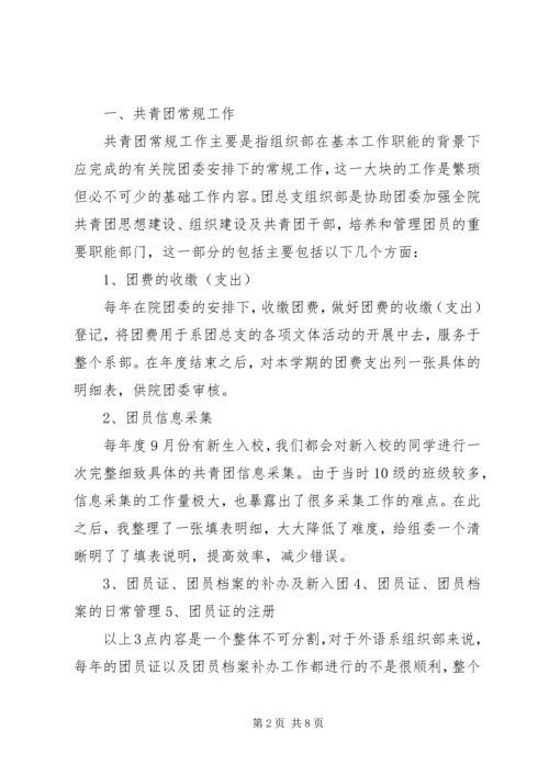 竞选团总支组织部副部长工作设想计划.docx