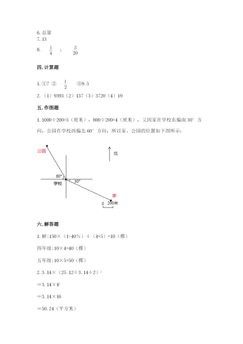 六年级数学上册期末考试卷附答案【典型题】.docx