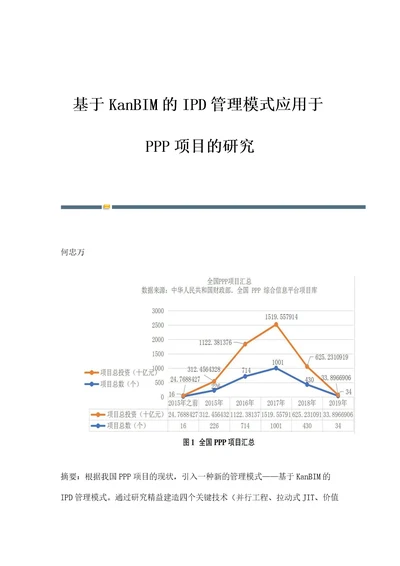 基于KanBIM的IPD管理模式应用于PPP项目的研究