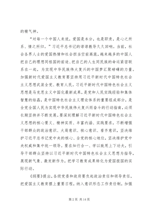 学习新时代爱国主义教育实施纲要心得体会（10篇）.docx