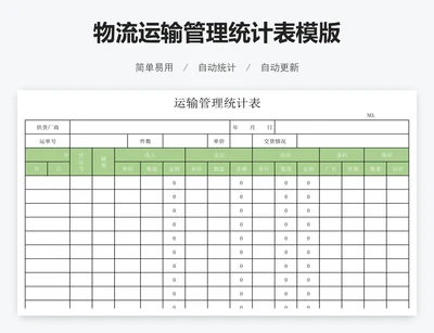 物流运输管理统计表模版