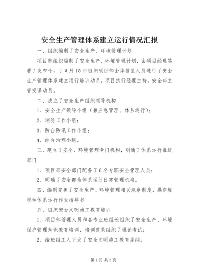 安全生产管理体系建立运行情况汇报.docx