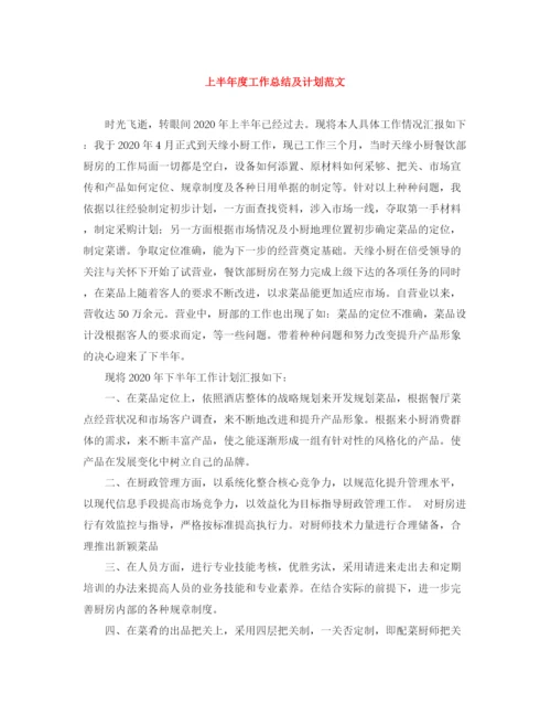 精编之上半年度工作总结及计划范文.docx