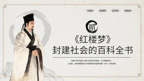 黄色中国风经典文学作品赏析PPT