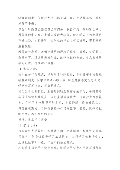 小学教师家访记录内容.docx