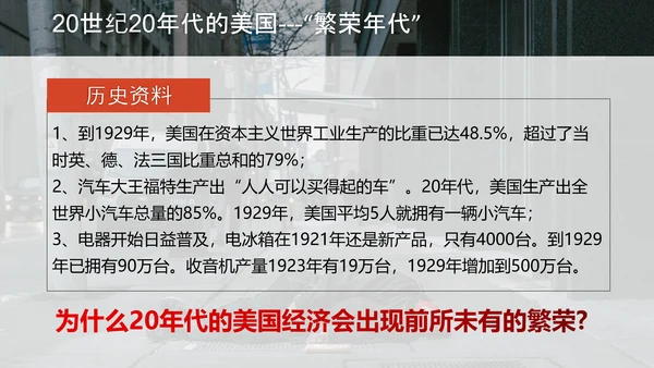 资本主义经济政策PPT模板
