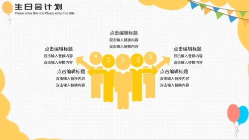 小清新黄色可爱卡通生日会通用PPT模板