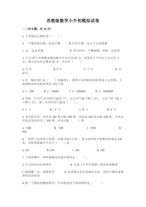 苏教版数学小升初模拟试卷【有一套】.docx