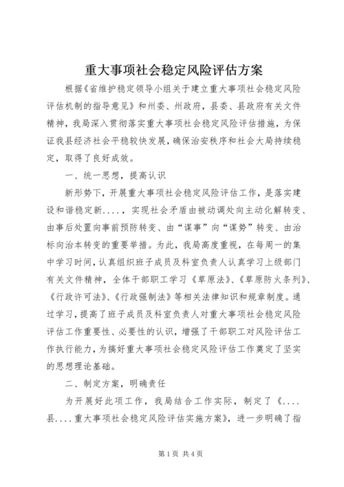 重大事项社会稳定风险评估方案 (4).docx