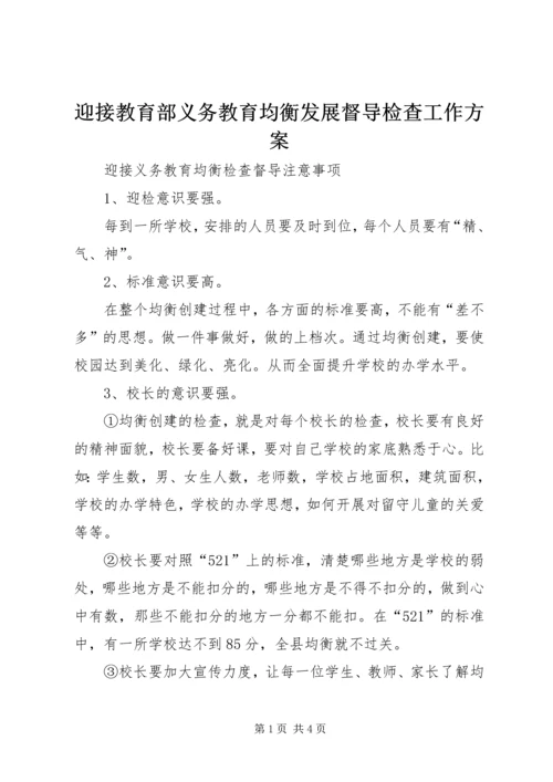 迎接教育部义务教育均衡发展督导检查工作方案 (3).docx